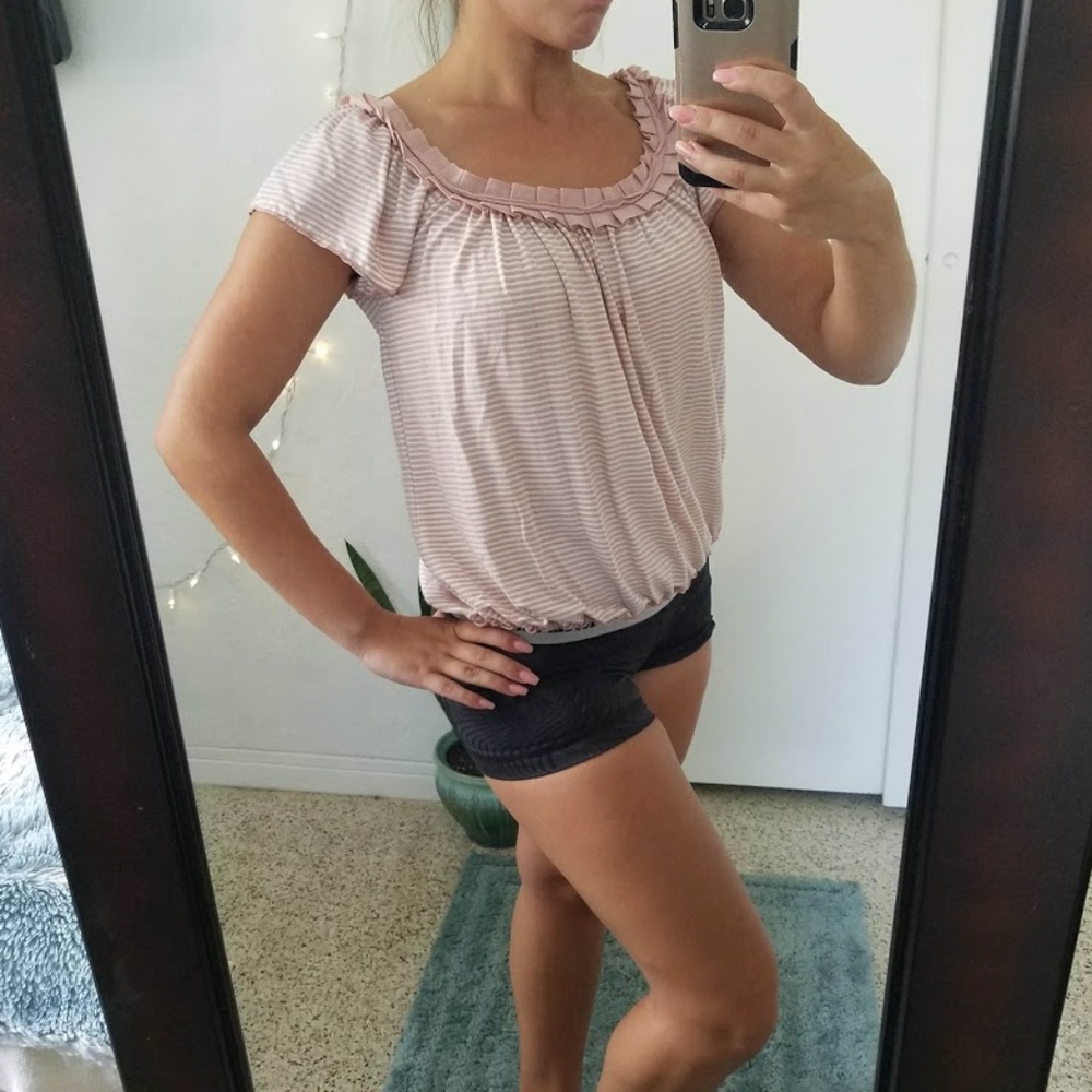 Pink Striped Blouse